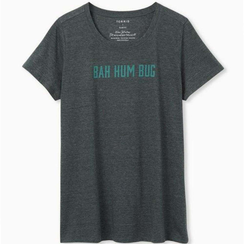 Torrid Bah Humbug Slim Fit Graphic Tee - Dark Green
